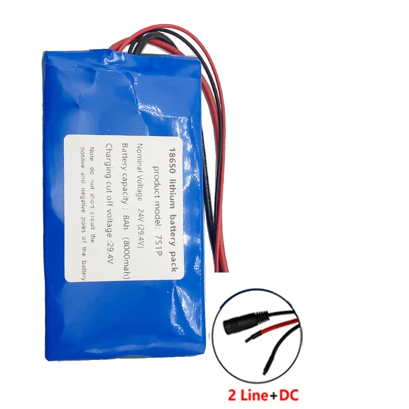 18650 7S1P 25,2 V 24 V 8000 mAh Li-Ionen-Akku mit BMS, zur Überwachung von Lautsprechern, kleiner wiederaufladbarer Elektro-Einrad-Akku: Lila