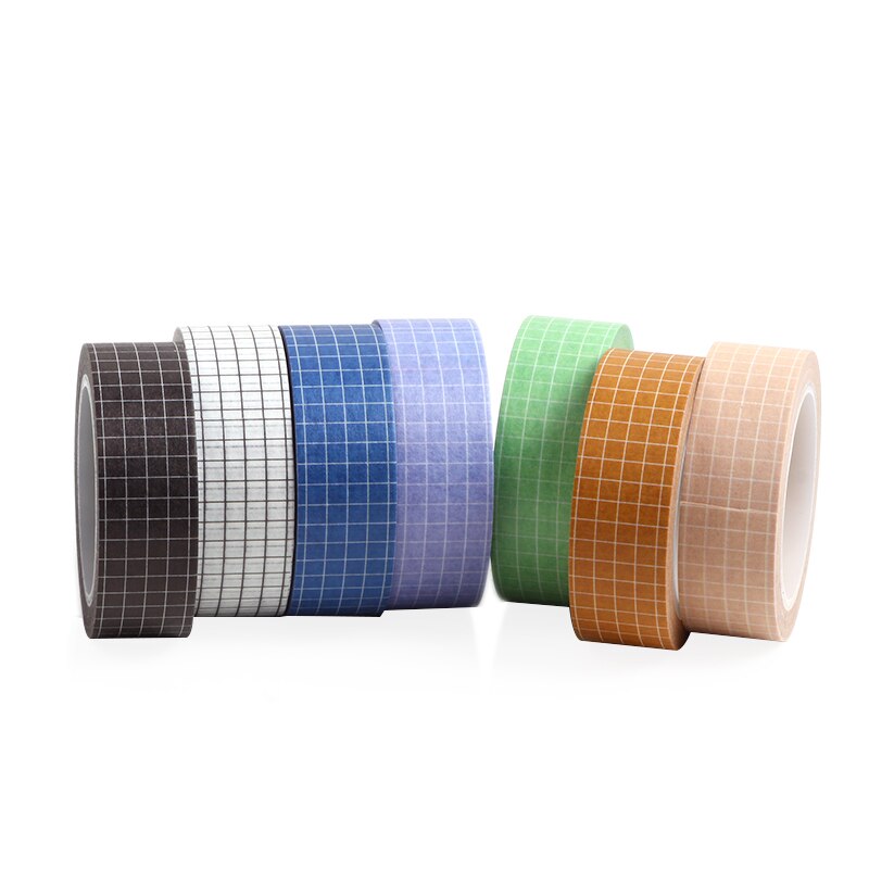 Black and White Grid Washi Tape Japanese Paper DIY Planner Masking Tape Adhesive Tapes Stickers Decorative Stationery Tapes 10M