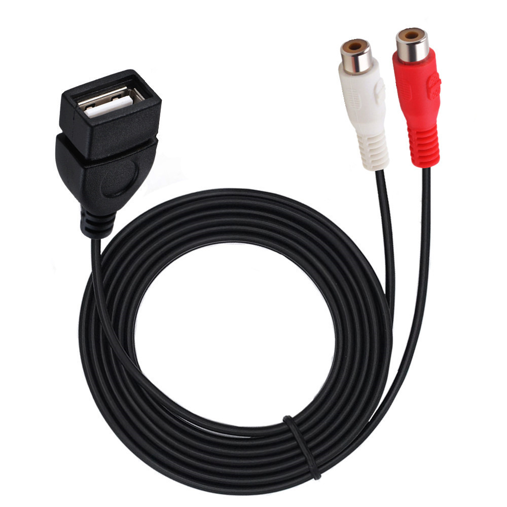 USB A 2.0 Buchse Stecker auf 2 3 Cinch 2/3 Cinch Stecker Buchse AV-Stecker Adapter Stecker Konverter Kabel Blei PC TV HDTV AUX Audio Video