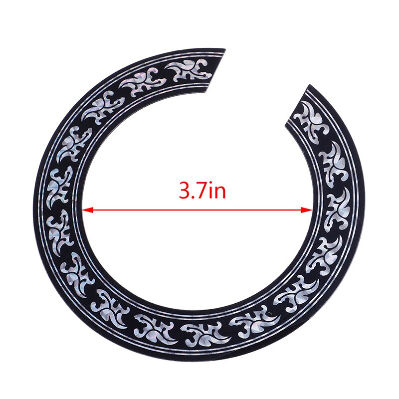 2 Sizes Sound Hole Rose Decal Sticker For Acoustic Classical Guitar Parts Black+Silver: 94mm