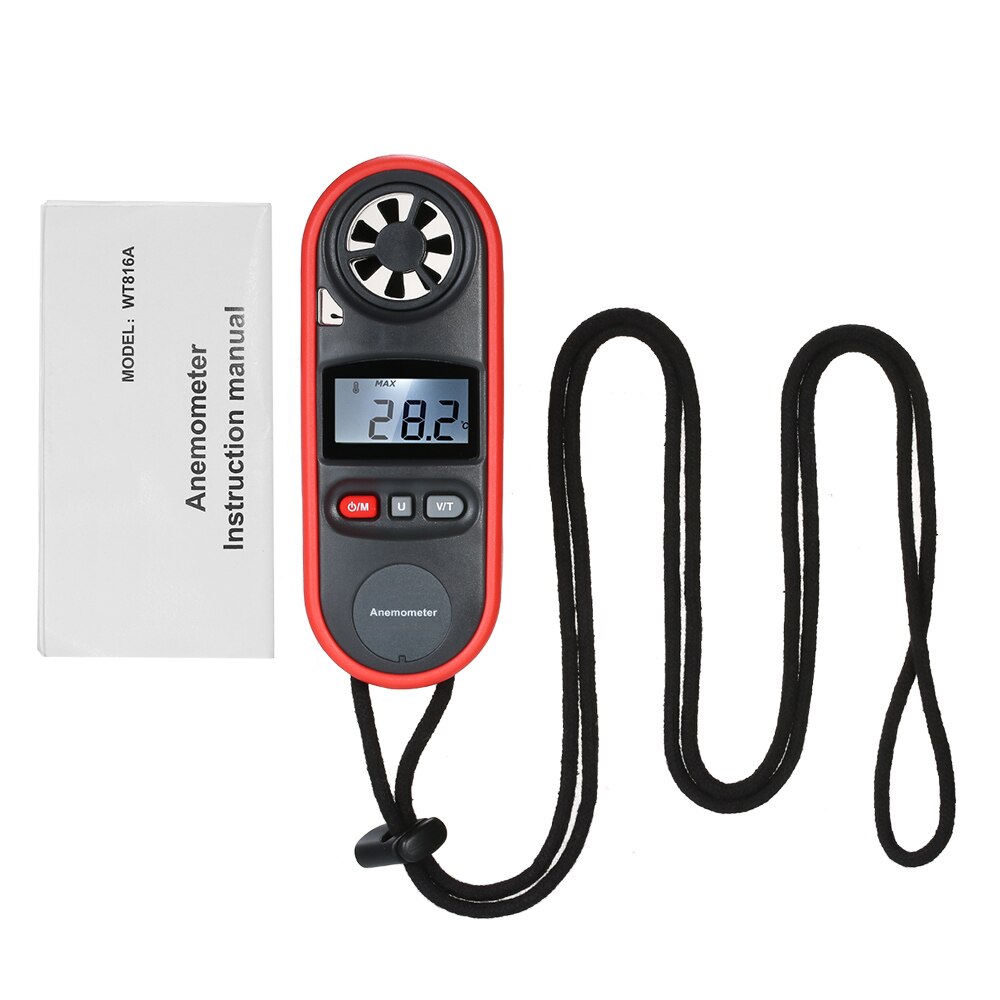 Mini Digital Anemometer Beaufort Scale IP67 Thermometer Handheld Anemometro Air Velocity Wind Temperature Speed Indicator