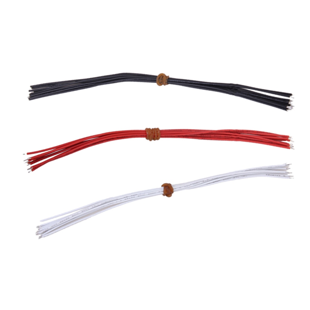 30pcs Red Black White 22AWG Copper Guitar Pickup Hookup Wire Cable 21cm