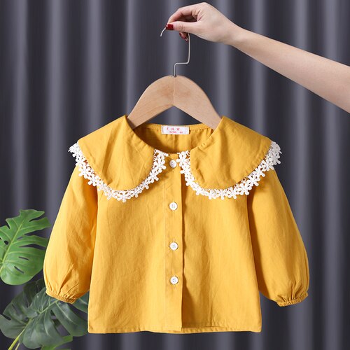 Blusa de primavera para niña pequeña, camisa básic... – Grandado