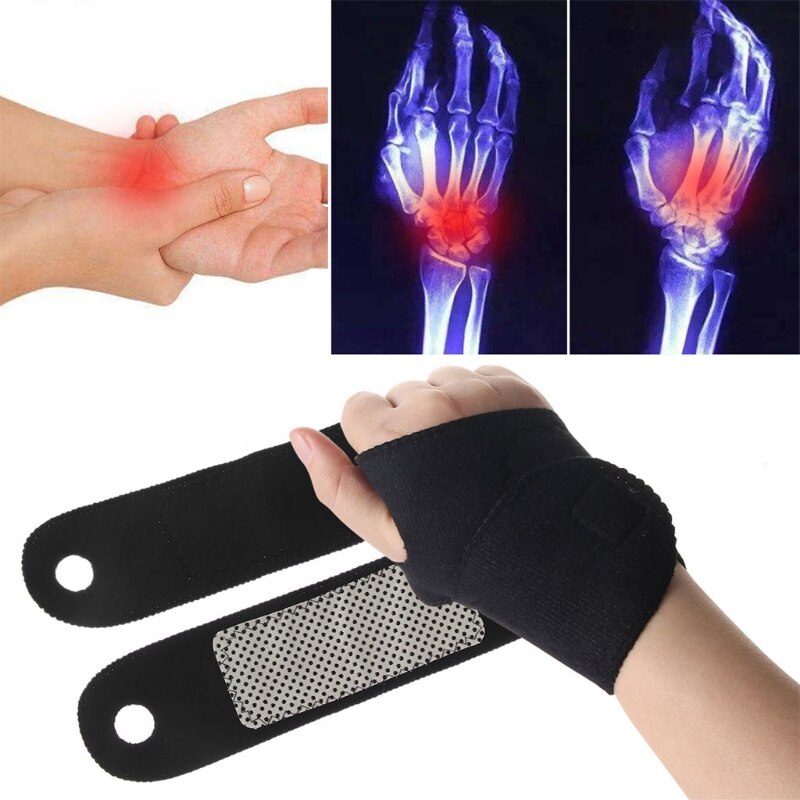 Magnetic Therapy Self-Heating Wrist Support Brace Wrap Heated Hand Warmer Compression Pain Relief Wristband Belt M17