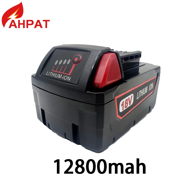 per Milwaukee 18V M18 Batteria Al Litio 6.0ah/9.8ah/12.8ah di Ricambio per Milwaukee M18 48-11-1815 48-11-1850 2604-22 Batteria: Viola