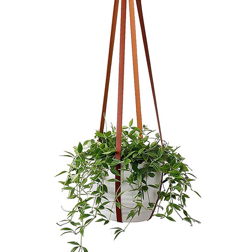 Læder plantebøjle hængende planter havearbejde indendørs planter kaktus saftige blomsterpotteholder