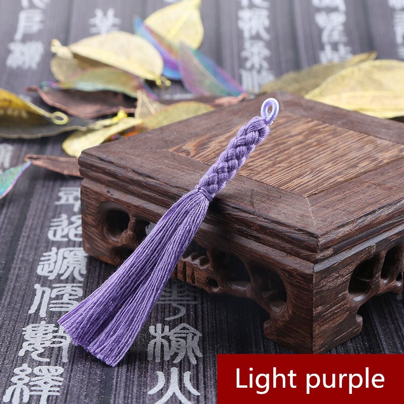 5PCS Mini Hemp Flower Tassel Jewelry Curtain Garments Decorative Accessories DIY Key Cell Phone Bag Fringe Trim Tassels Pendant: Light purple
