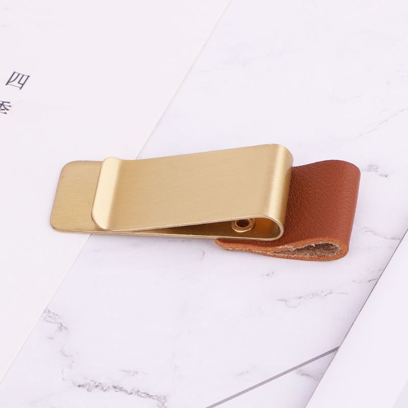 Porte-crayon en cuir fait à la main, porte-stylo en acier inoxydable, Clip pour Journal, carnet de notes, dossier en papier, accessoires de bureau