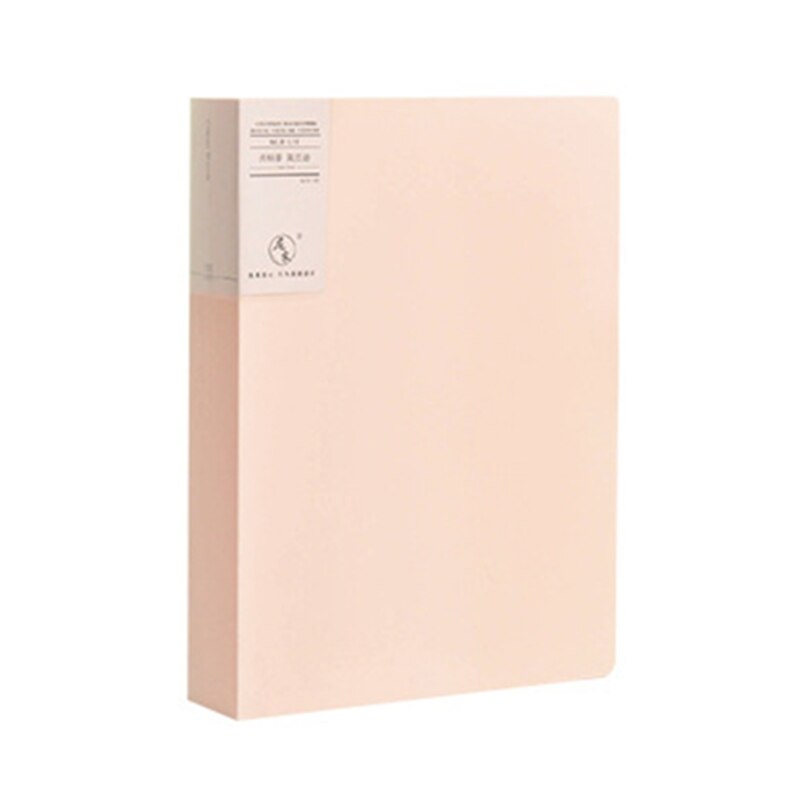 Morandi A4 File Bag 60 Pages Data Book Large Capacity Files Folder Information Booklet Stationery Office School Supplies: Pink 1