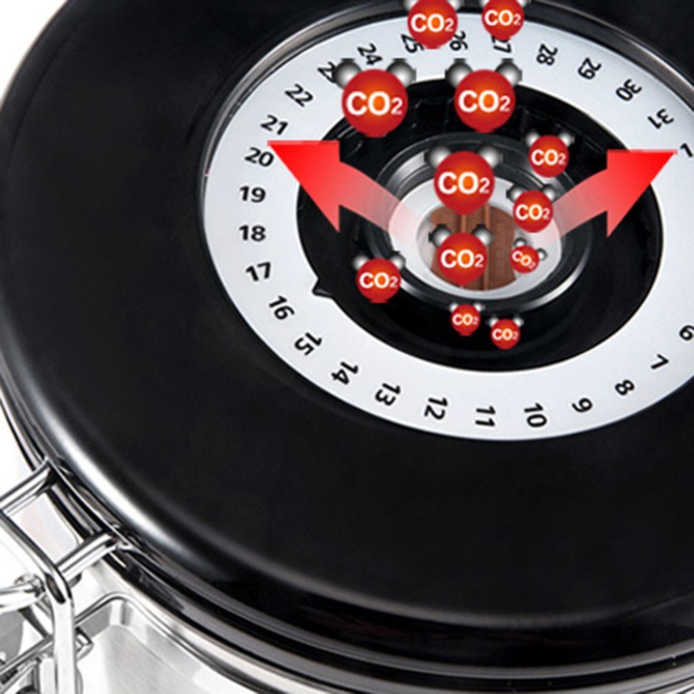 Stainless Steel Coffee Bean Sealed Tank Coffee Storage Tank With Exhaust Valve Dried Fruit Sealed Box Silver 800Ml