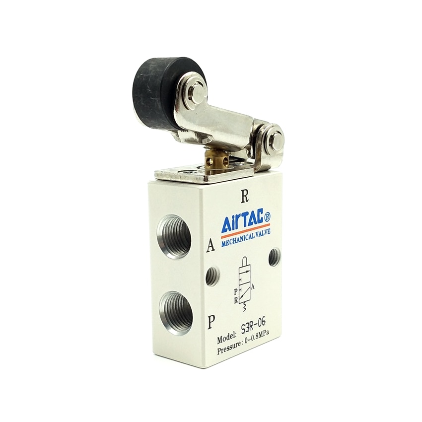 AirTAC Pneumatic Air Mechanical Valve S3R-06 1/8'' Thread 3/2 Way Control Valve