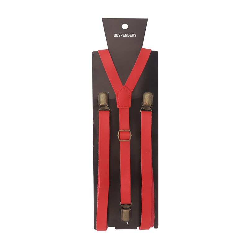 Heren Bretels Pu Bretels Y Shape Strap Clip Volwassen Broek Jarretel Bretels Accessoires Bruiloft Casual Wear: Rood