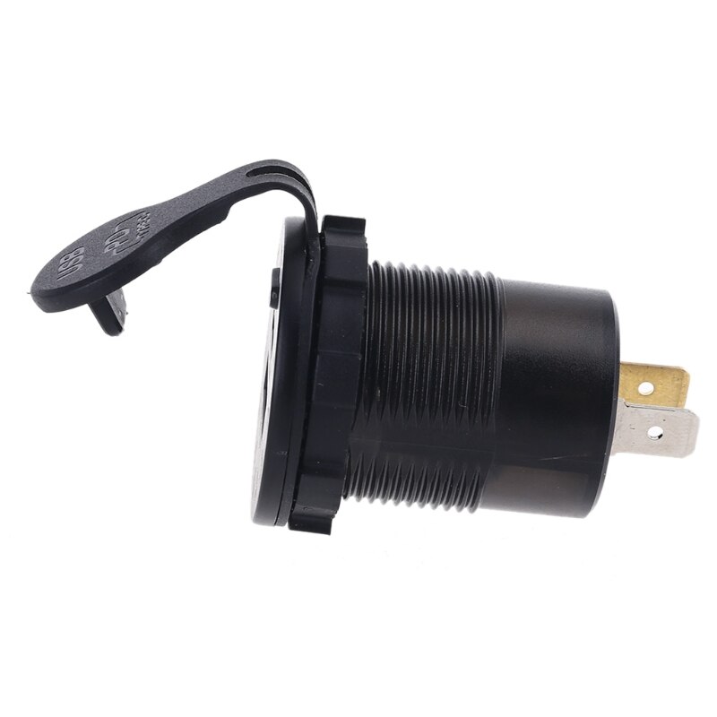 Cargador de coche 12V QC3.0 USB tipo C PD carga rápida con voltímetro LED interruptor de encendido y apagado L4MD