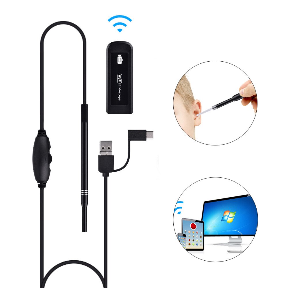 Oor Lepel Endoscoop 5.5Mm Hd Visuele Oor Pick Oor Lepel Android Universele Otoscoop Ear Care Tool