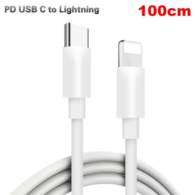 Original 20W For iphone 12 ChargerUSB C C2L Adapter Travel PD fast charger QC3.0 for Apple Cable for iPhone 12 mini 11 Pro Max: 1m Cable Only
