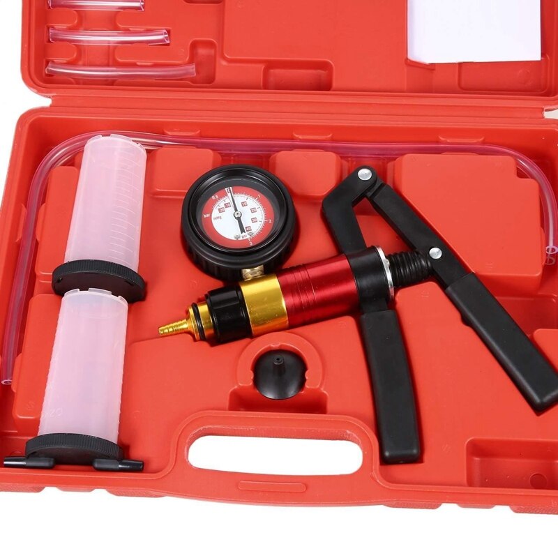 21Pcs Handheld Vacuum Pump Set Tester For Automotive With Adapters Brake Bleeder Test Kit