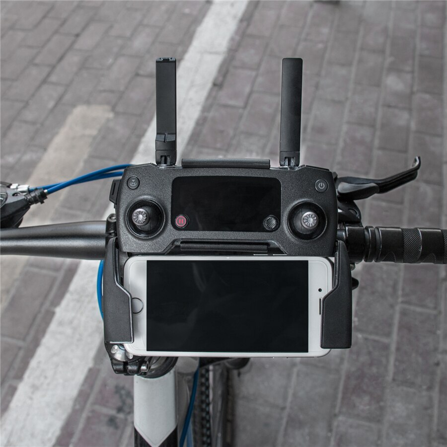 Cykelholder monteringsbeslag til dji mavic pro / mavic air transmitter fjernbetjening kugleled 360 graders drejelig på cykel