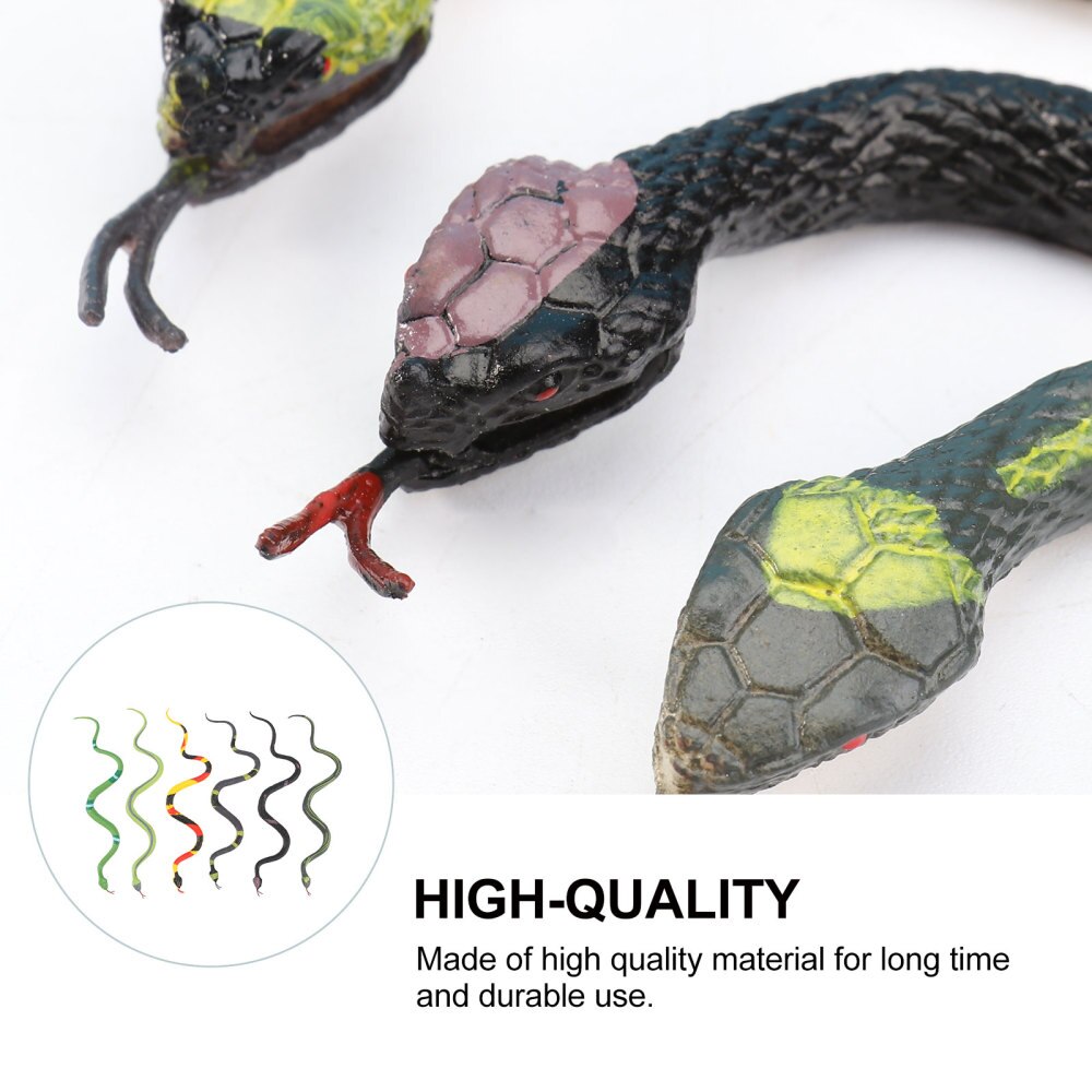 6pcs Realistic Snake Model Lifelike Delicate Trick Prop Snake Model for Festival Prank