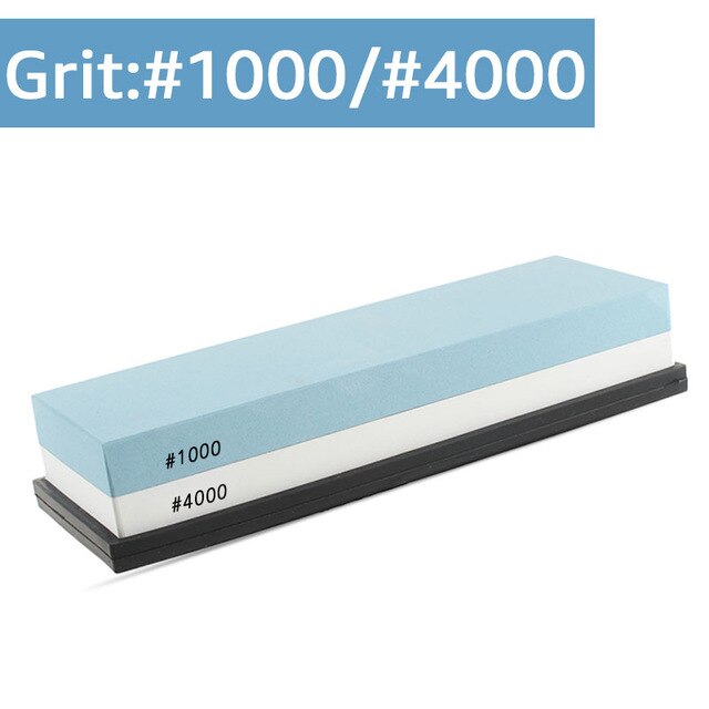 Messer Schärfen Stein Bausatz 2 Seite Schleifstein 240-8000 Streugut Honen Nassen Stein Wasserstein Antislip Basis Winkel führen Abflachung stein: 1000 4000 Streugut