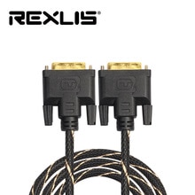 REXLIS LCD Digitale Monitor DVI D Naar DVI-D Goud Mannelijke 24 + 1 Pin Dual Link TV Kabel Voor TFT 0.5 m/1 m/1.8 m/3 m/5 m/10 m/15 m