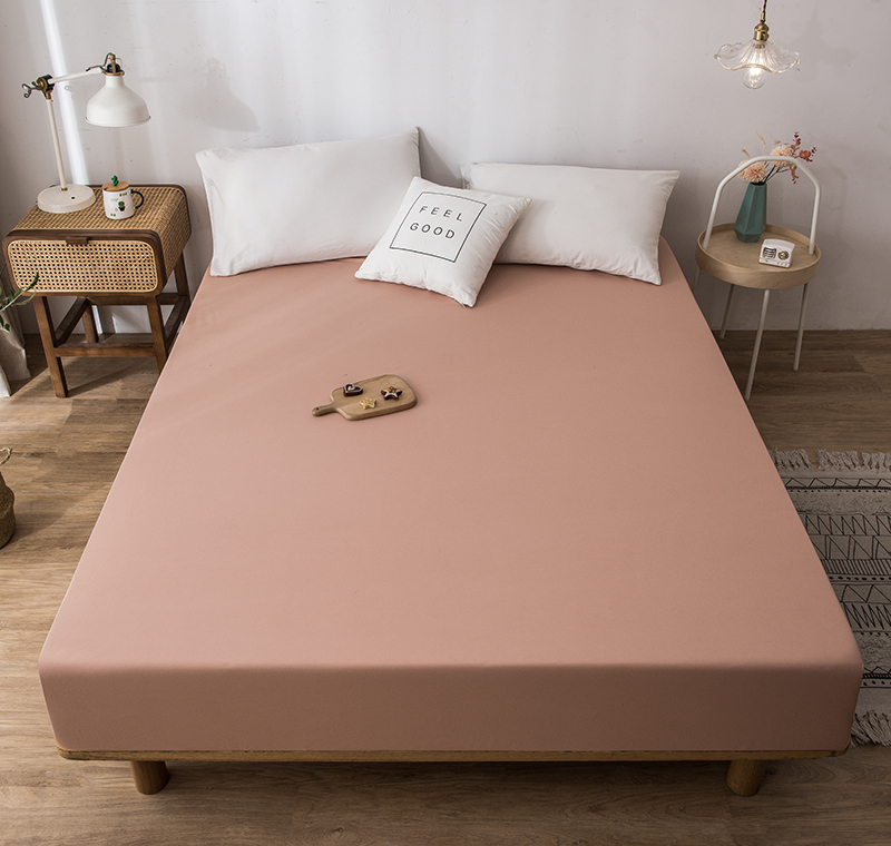 Soft Fit Waterproof Bed Sheet Mattress Cover With Elastic Band Sheets At 4 Sides（Without Pillowcase）: dou sha chen / 150x200x25cm