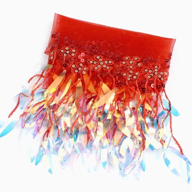 Meetee-flecos de lentejuelas de 15cm, adornos de encaje de malla para coser vestido latino, ropa de boda, recorte de flecos decorativos, 2-10 yardas: S / Otro color