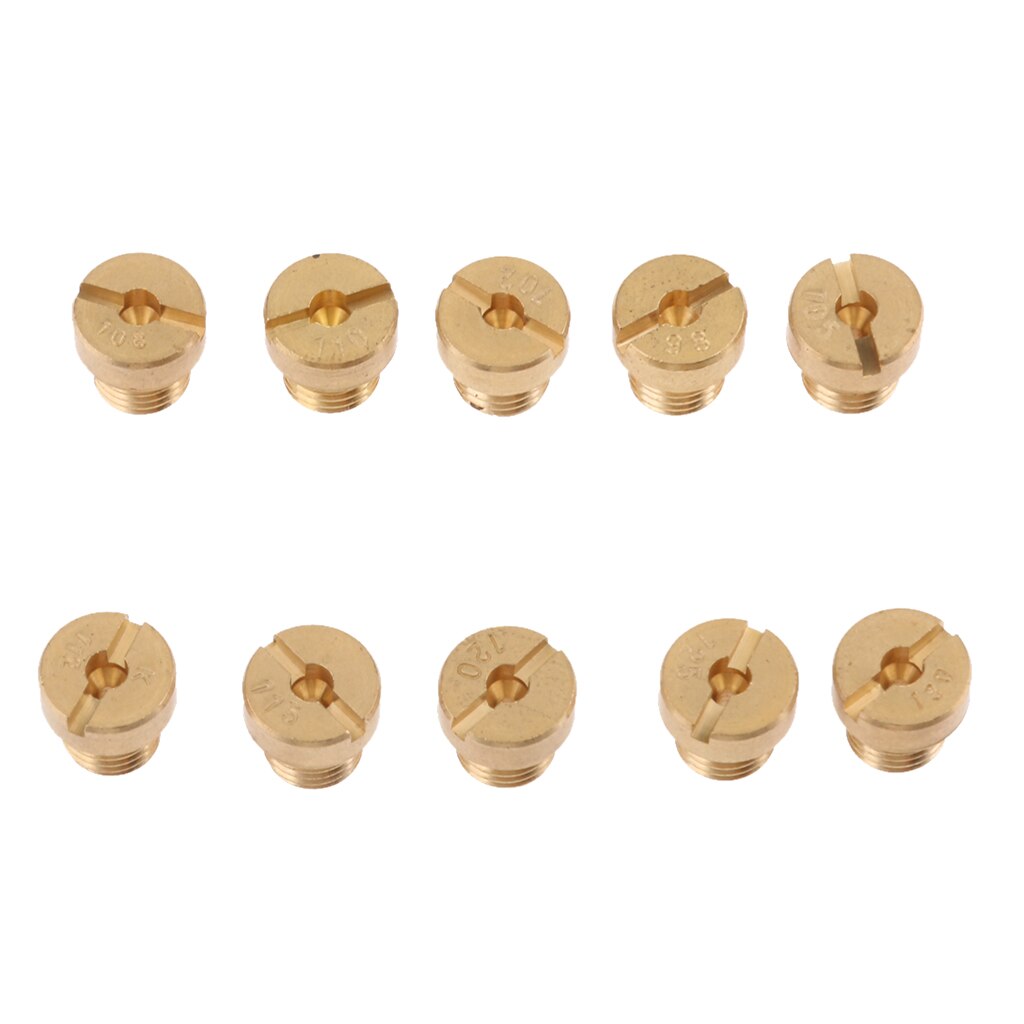 10x M6 Thread Main Jets for Keihin OKO PE PWK Carburetor 98 102 105 108 110 112 115 120 125 130