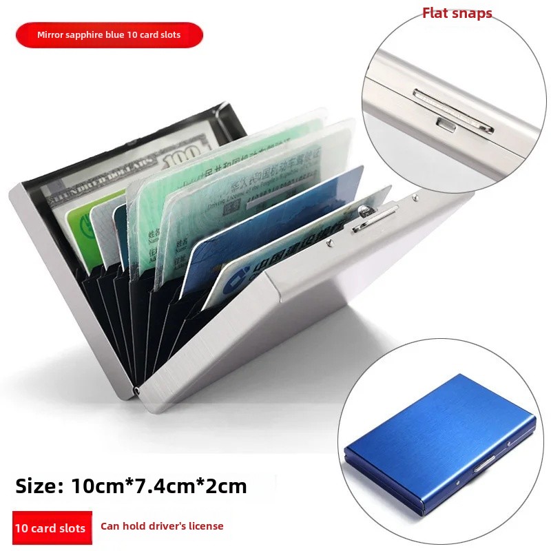 Of The Season Anti-Magnetic Stainless Steel Metal Wallet Unisex High Security Simple Luxury Card Holder Men: GRAY