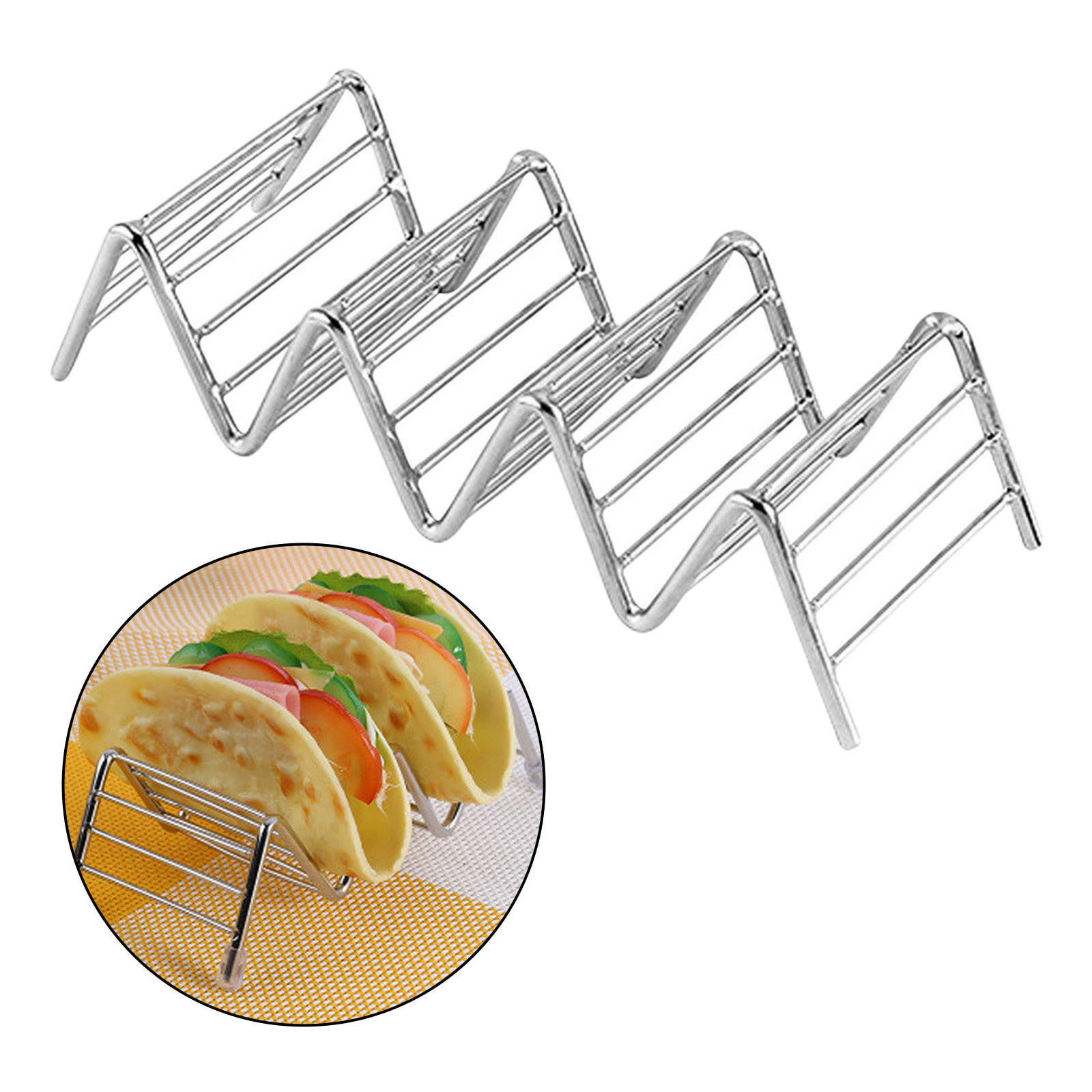 Taco Holder Stainless Steel Taco Rack Shell Taco Display Stand Plate Tray Food Holder Rack, Kitchen Cooking Tool: D