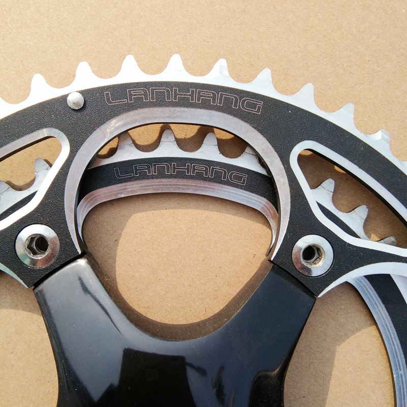 Fiets crankstel 42/52t biplate kettingblad 170 vierkante gaten crank compatibel met 7/8/9/ speed racefiets vouwfiets bmx crank tandwiel