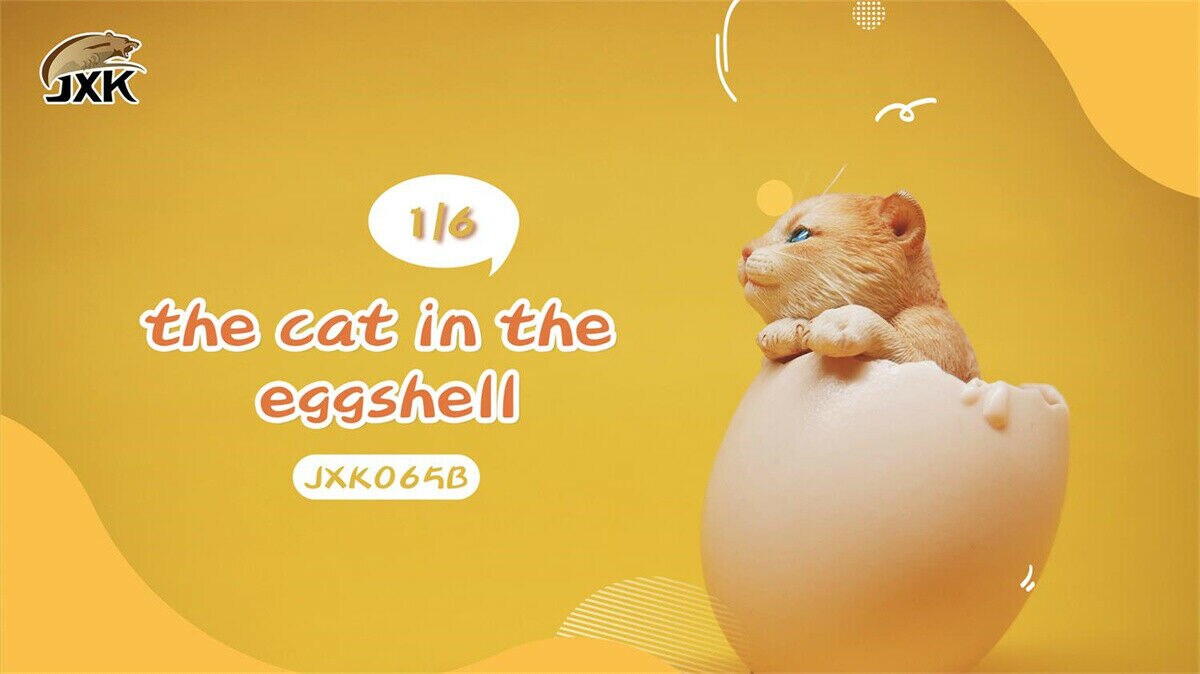 JXK 1/6th Eggshell Cat Model Cute Pet Animal Figure Collector Decor Toy Kid Handmade Oenaments Adults Kids