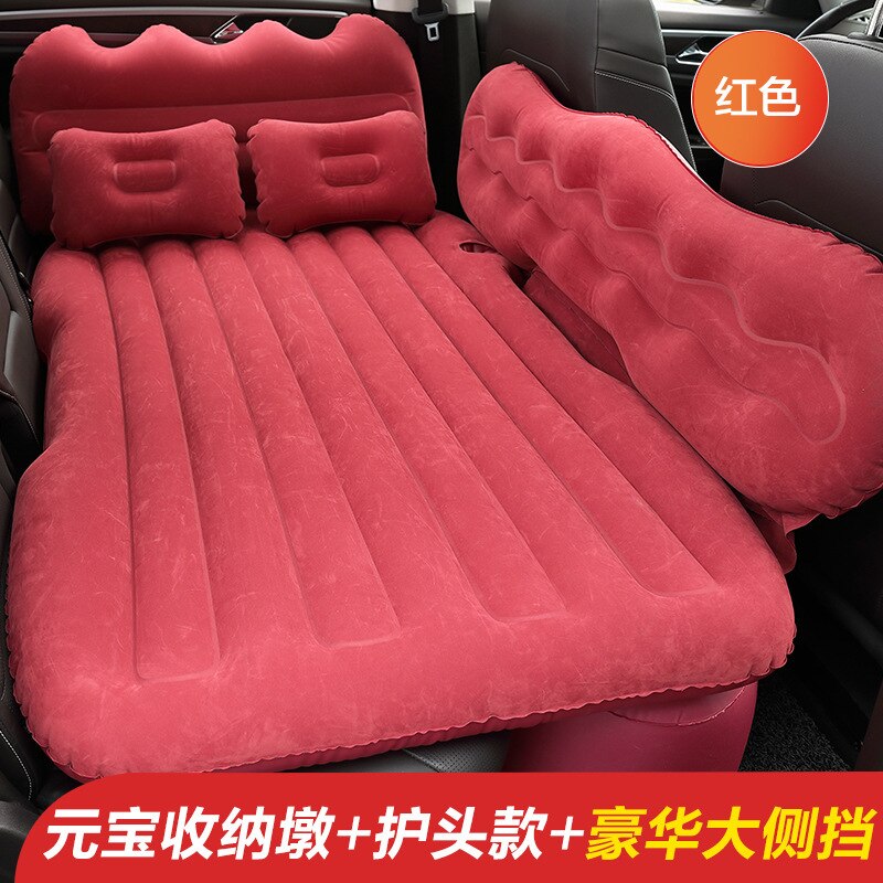 Auto Lucht Opblaasbare Travel Matras Bed Auto Back Seat Bed Matras Multifunctionele Sofa Kussen Outdoor Camping Mat Kussen: Red