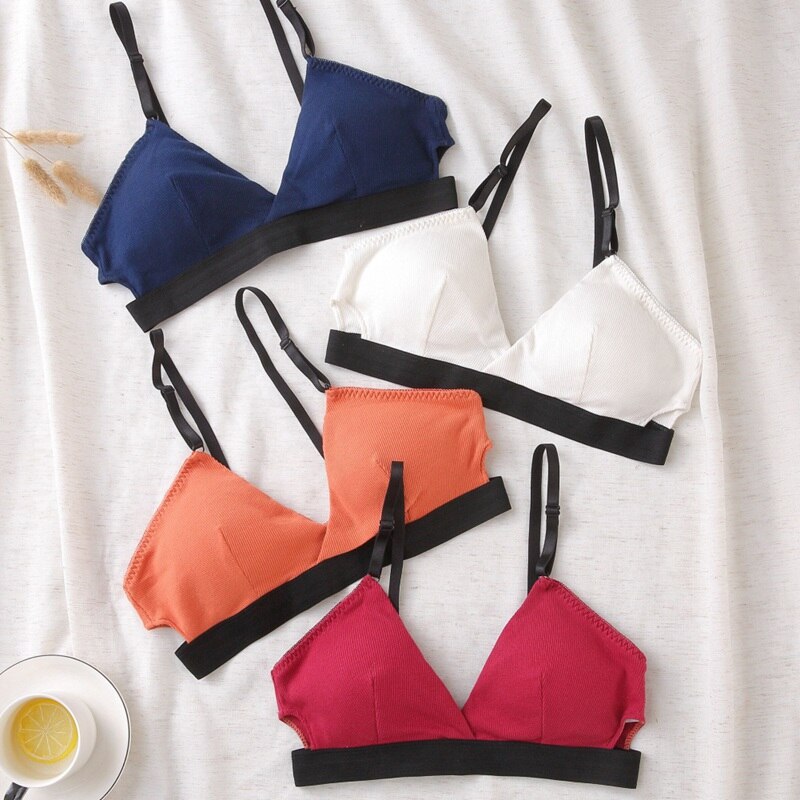 Bra Set Women Striped Underwear Push Up Seamless Lingerie Female Bra Briefs Set