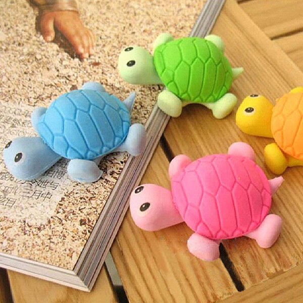1 pcs/pack mignon tortue Style gomme drôle gomme bureau et étude caoutchouc effacer enfants