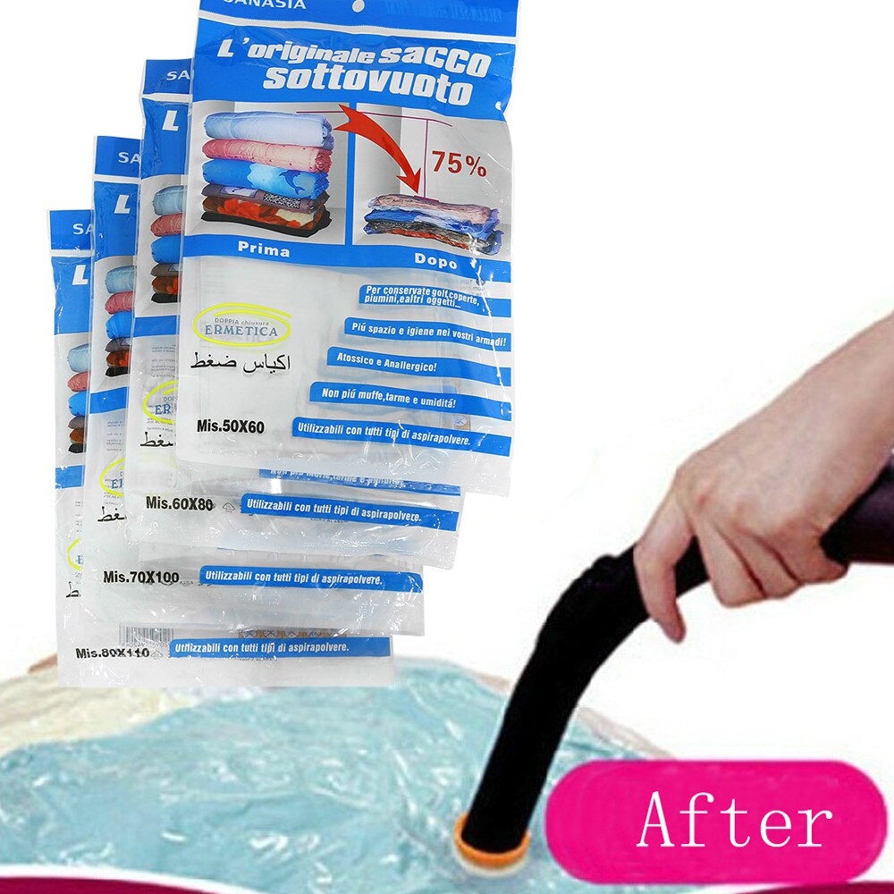 Vacuum Bag Storage Bag Home Organizer Transparent Border Foldable Clothes Organizer Seal Compressed Travel Saving Bag #t1p