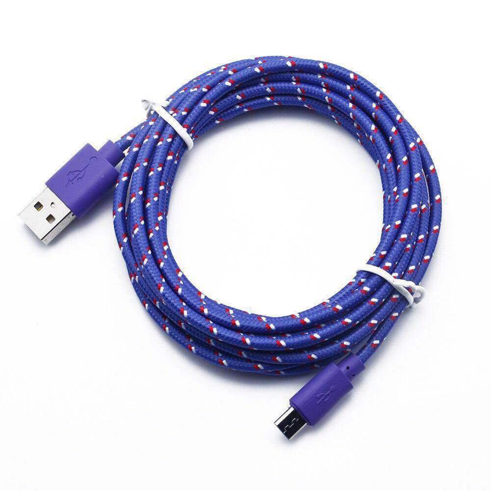 1m 10 farben Nylon Geflochtene Mikro USB Kabel Daten synchronisieren USB Ladegerät Kabel Für Samsung Xiaomi Android Telefon Kabel schnelle Ladung: LILA