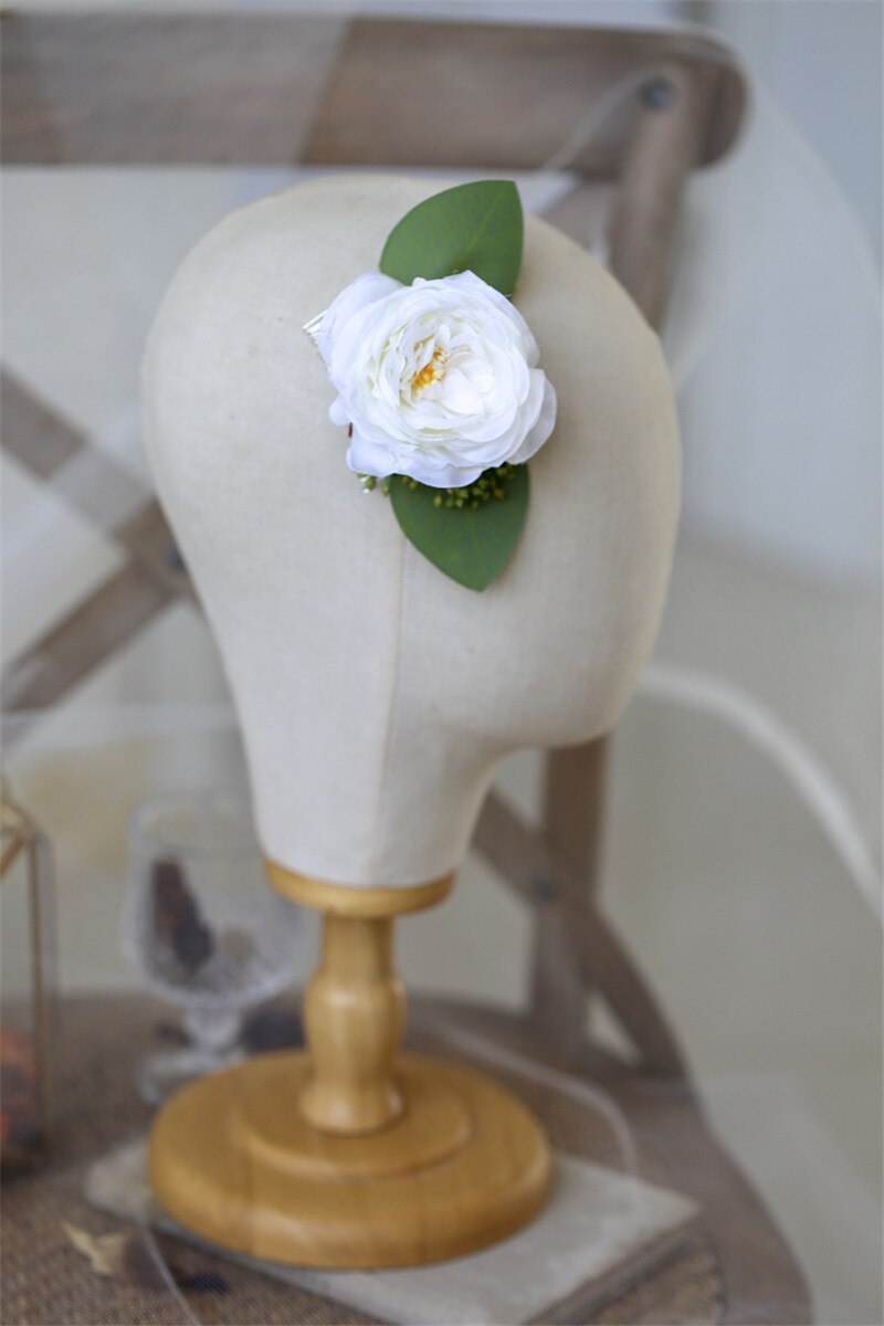 Boho bryllup hoved tilbehør blomst rose hår kam bohemia brudekam bryllup blomst pandebånd til kvinder hovedstykke  hd59