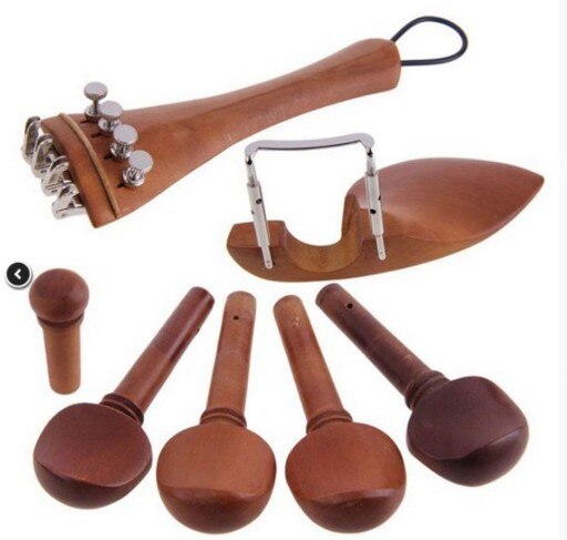 Viool Accessoires Natuurlijke Jujube hout 4/4 viool Onderdelen accessoires Set van Fine-Tuning, Chinrest Chin Rest, strings,