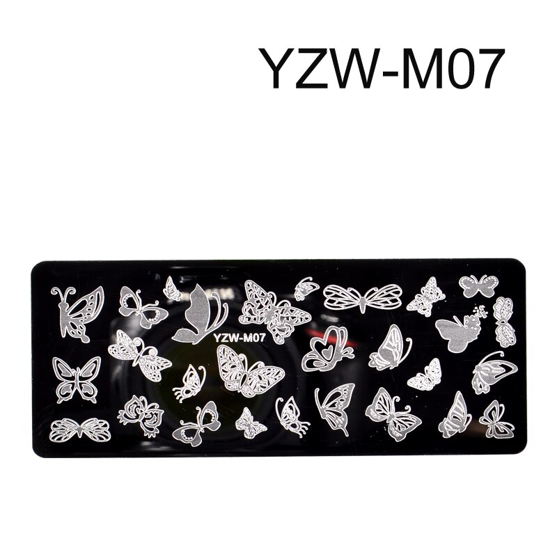 YWK Weihnachten Nagel Kunst Druck Stanzen Vorlagen Edelstahl Schneeflocke Bilder Druck Platten Geometrische Stempel Schablone: GangYin-YZW-M07