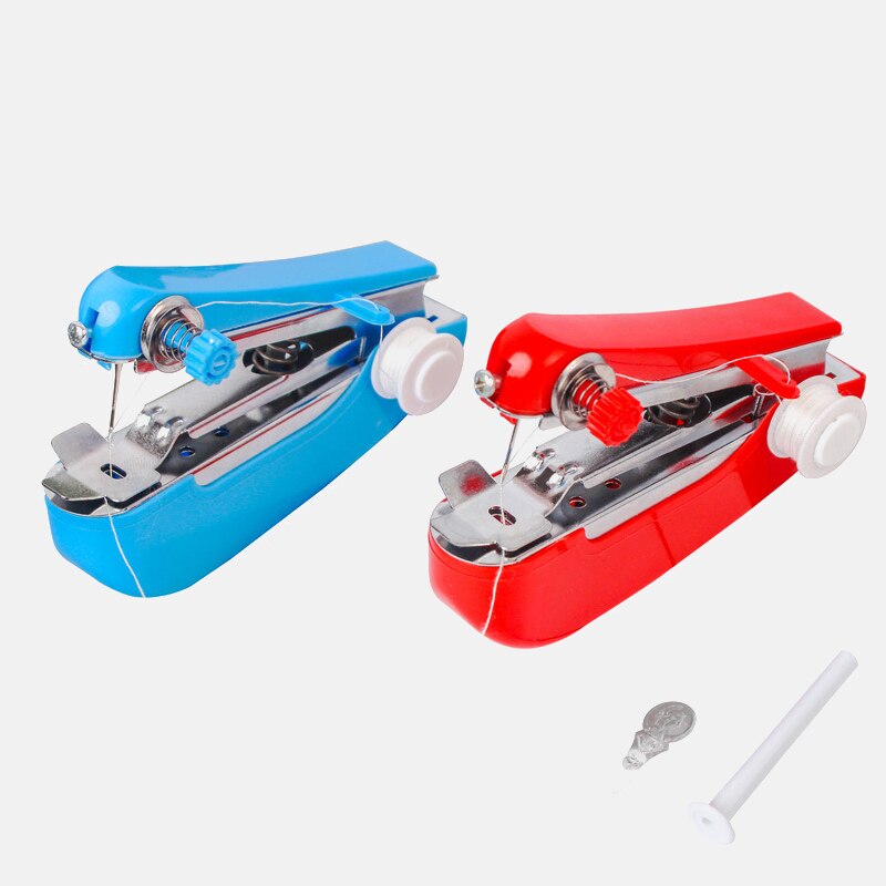 Mini Hand-Held Clothes Fabrics Sewing Machine Mini Portable Needlework Manual Sewing Tools Stitching Machine