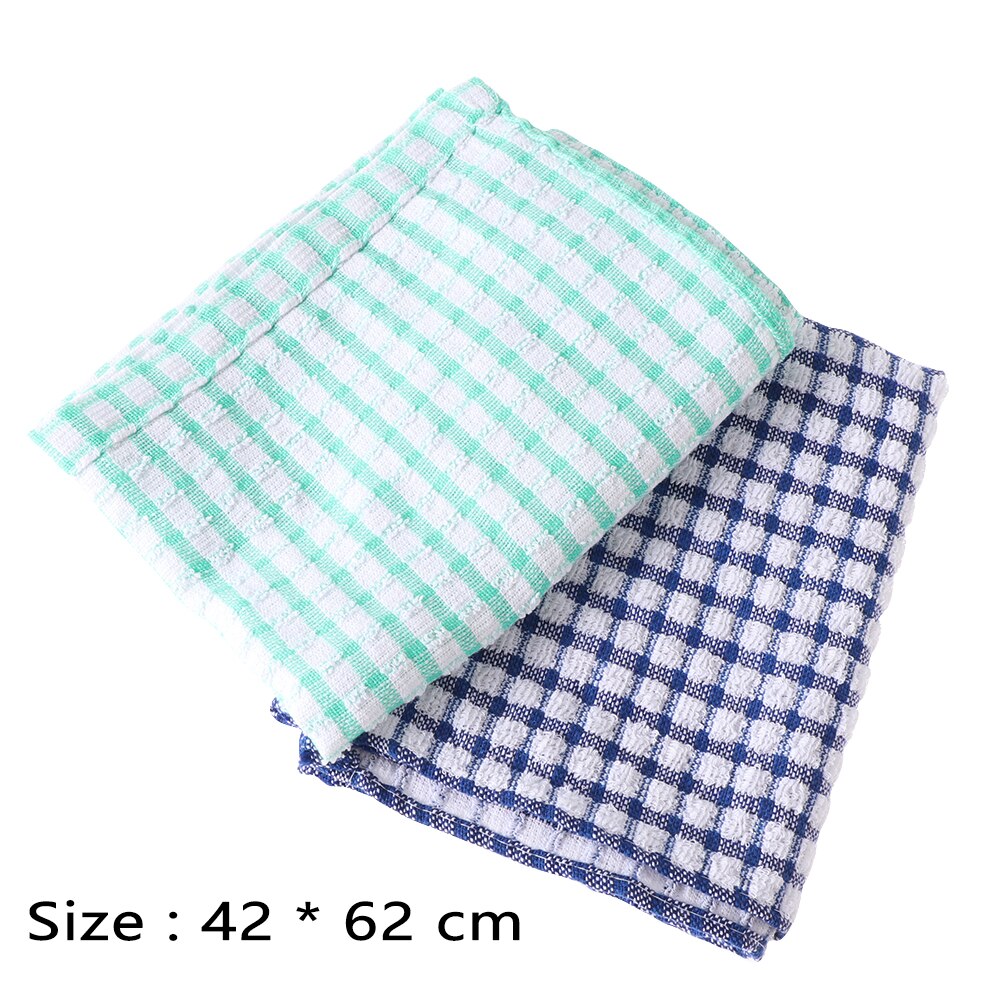 1pc 42*62cm absorberande torkhandduk bomull kökshanddukar tvätt skålen rengöringsdukar gitter handduk köksmaterial