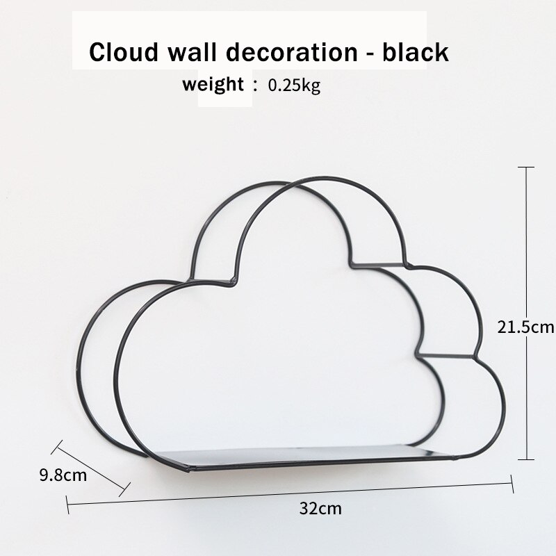 Nordisk stil sky veggfeste hylle ornament vegg soverom stue vegg hengende vegg leke hylle hjemme veggdekorasjon: Svarte skyer