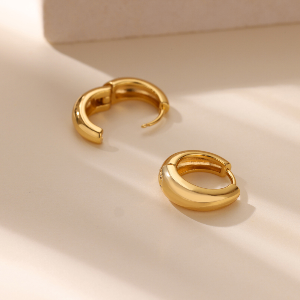 Pendientes de aro clásicos para mujer, Pendientes gruesos de acero inoxidable de Color dorado, tendencia 2025, nuevos en Pendientes minimalistas, aretes de joyería