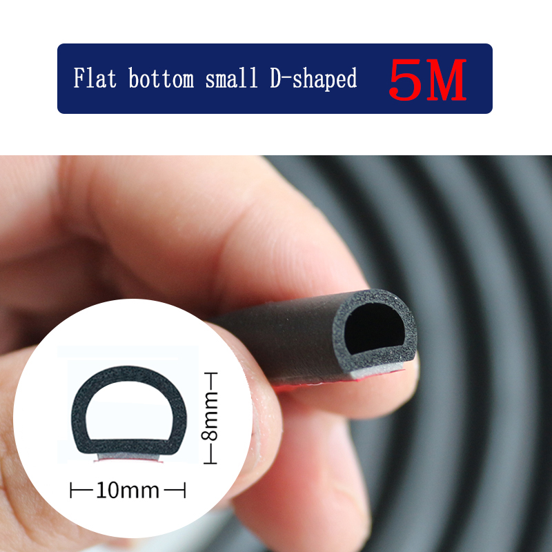 5M Grote/Kleine D Auto Afdichting Strip Auto Deur Frame Geluidsisolatie Rubber Strip Speciale Kleine Auto Vrachtwagen Waterdichte Deur Naad: Licht Groen