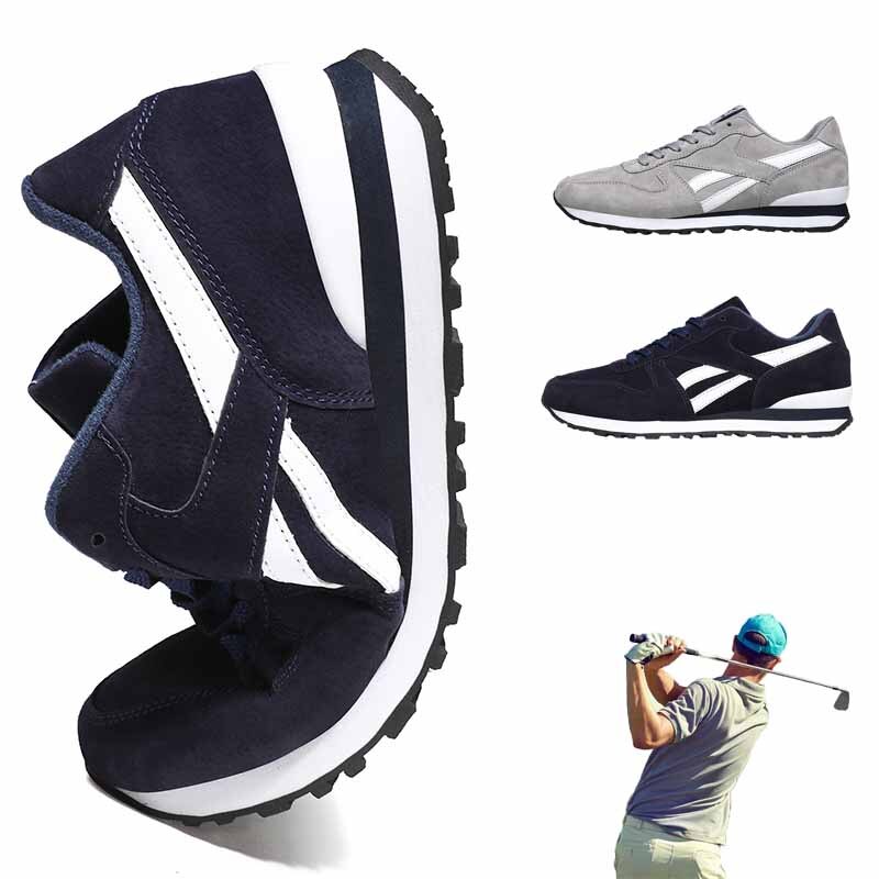 Mænd golf grise læder sko anti-slip udendørs græssko dreng golf spille komfortabel mand kvinder fritid sport sneakers golf