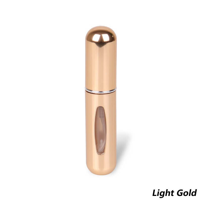 Wielokrotnego napełniania Mini Spray do perfum butelka aluminiowy rozpylacz przenośna kosmetyczka podróżna pojemnik perfumy butelka przechowywanie w domu: Light Gold