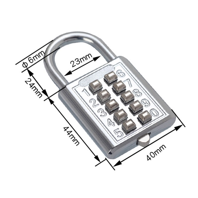 Candado de combinación de código de contraseña de 10 dígitos, candado de aleación de Zinc para equipaje, código de viaje, candado inteligente con llave, candado antirobo