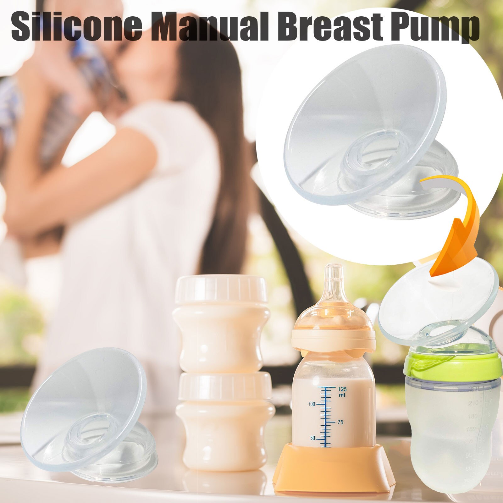 Silicone Manual Breast Pump Accessories Maternal Milk Collector Holder Baby Breastfeeding Bottle Puerperal Nursing Breast Pumps: Default Title