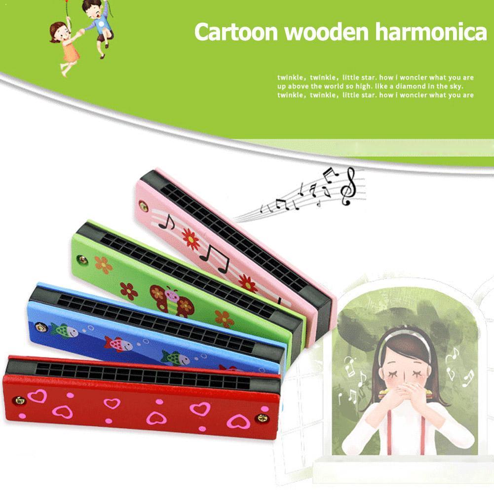 16 Holes Cute Harmonica Musical instrument Montessori Instrument Wind Children Cartoon Kids Pattern Toys Kids Educatio I9J9