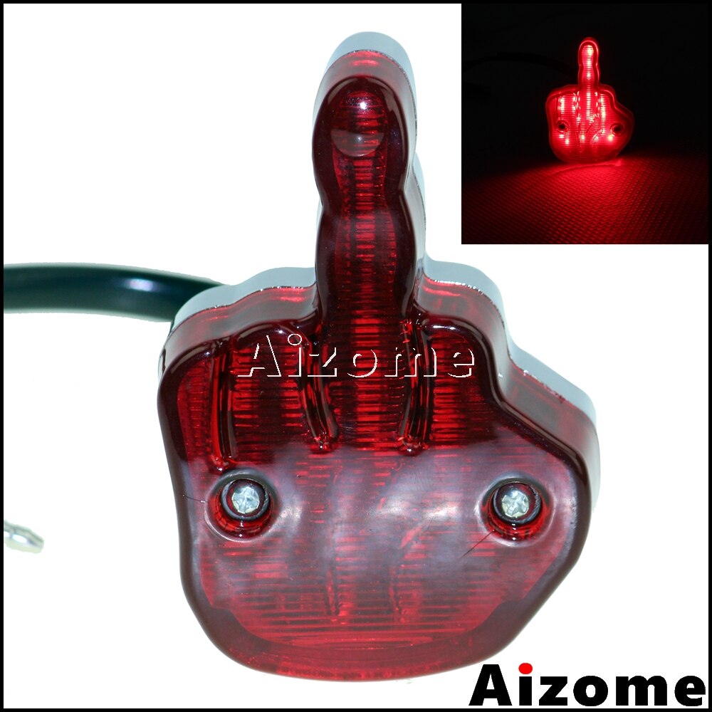 Motorfiets Middelvinger Led-achterlicht Voor Harley Chopper Yamaha Honda Cafe Racer Triumph Stop Achterlicht F *** U achterlicht